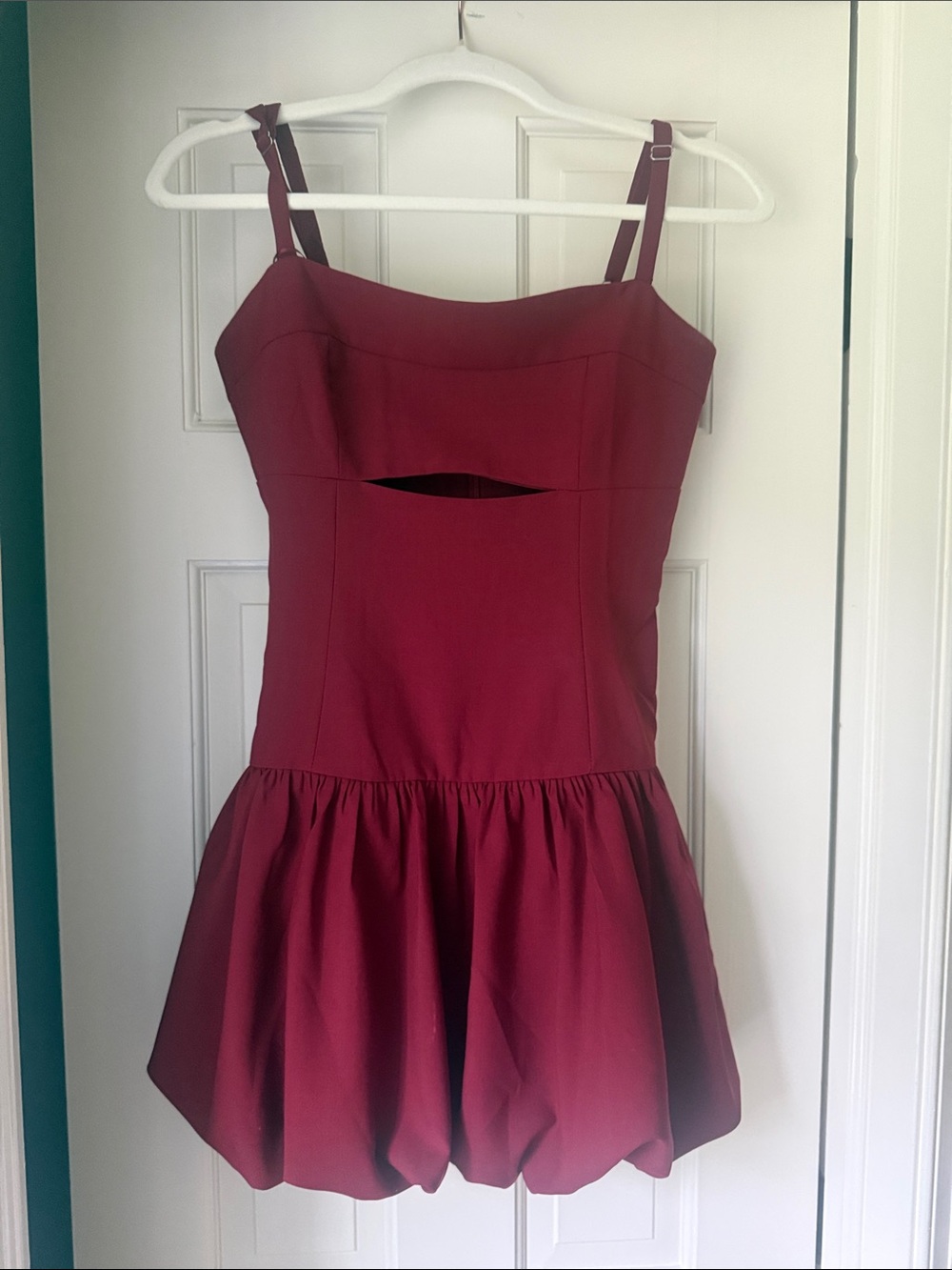 Le Lis Wine Red Mini Dress with Cutout